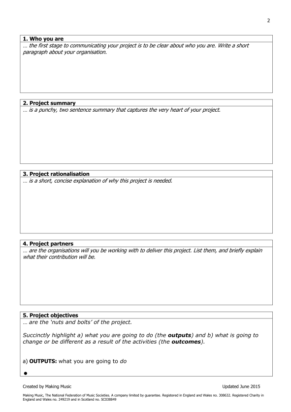 Project planning template